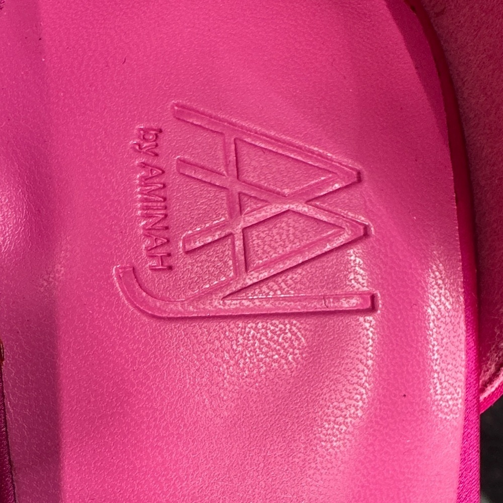 AAJ Pink Satin platform strappy Heels with Rhinestone NWT 9.5 - Picture 3 of 17